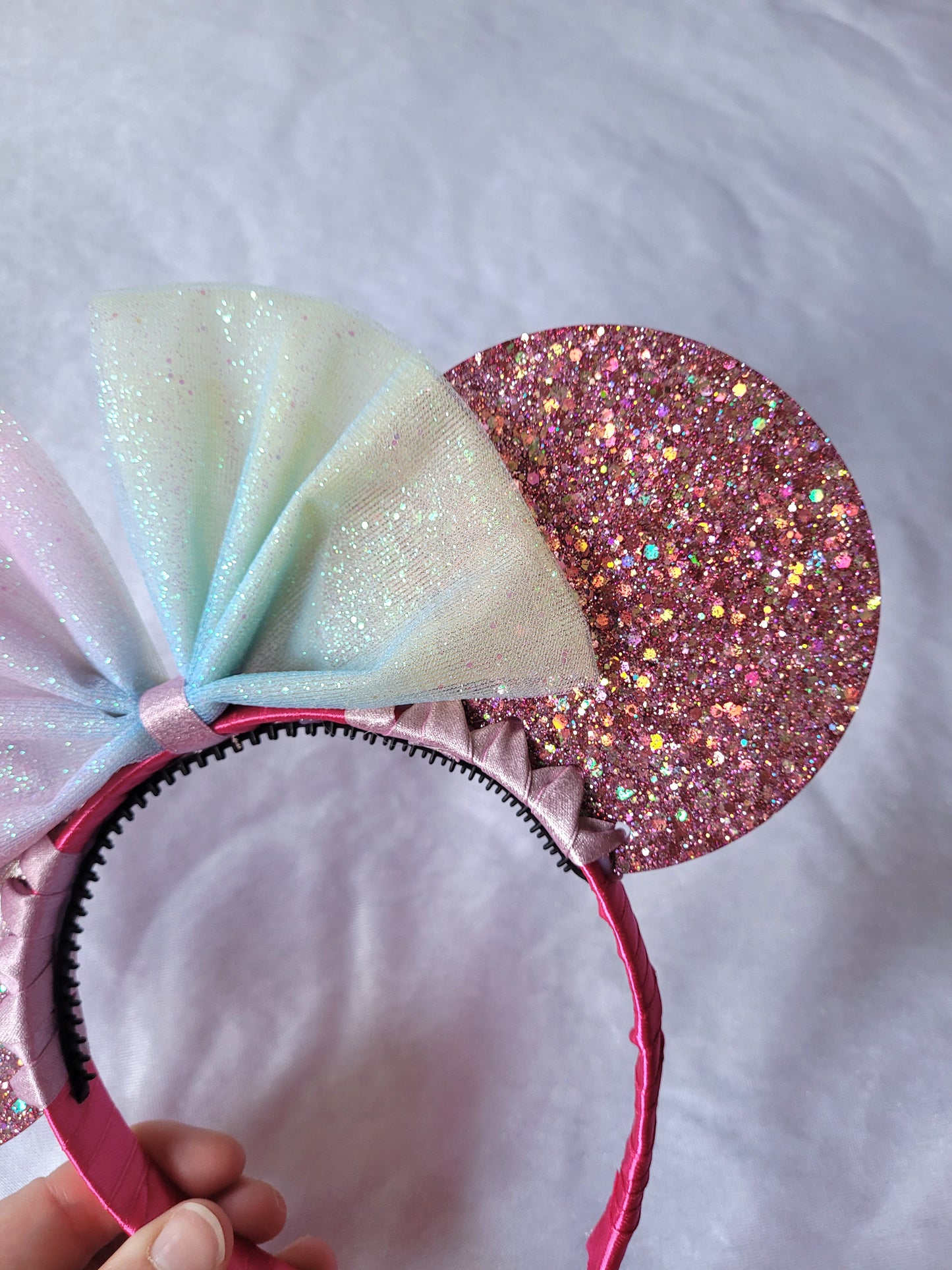 Resin Pink Mouse Ear Headband