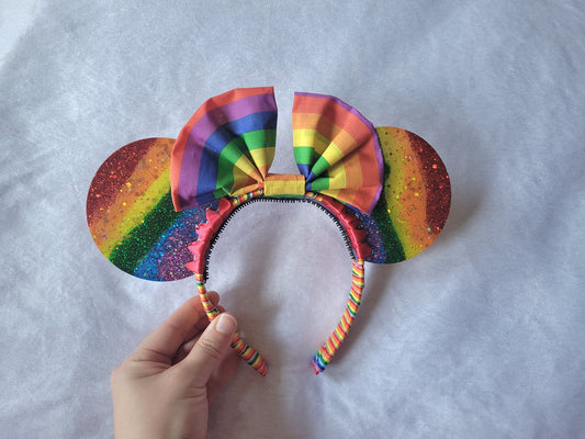 Rainbow Resin Mouse Ear Headband