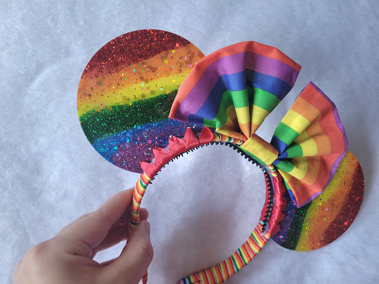 Rainbow Resin Mouse Ear Headband