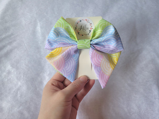 Pastel Wave Hair Bow