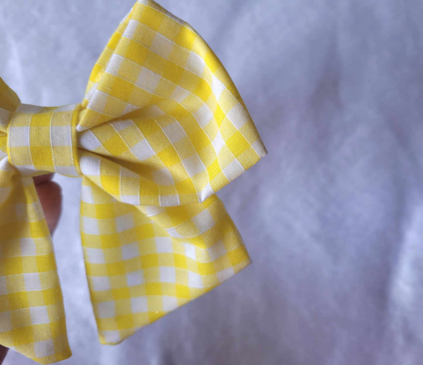 Yellow Gingham Hair Bow