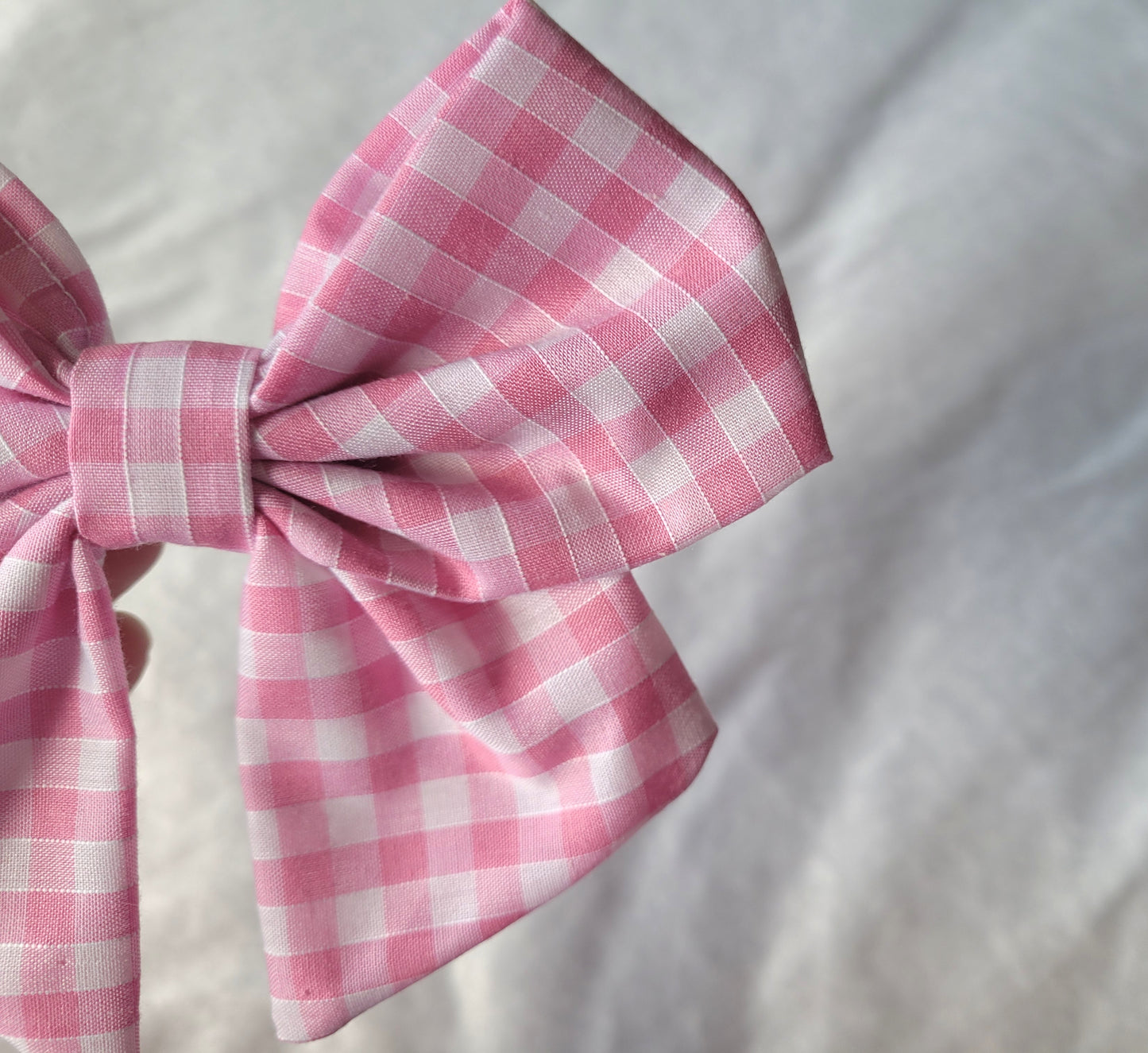 Pink Gingham Hair Bow