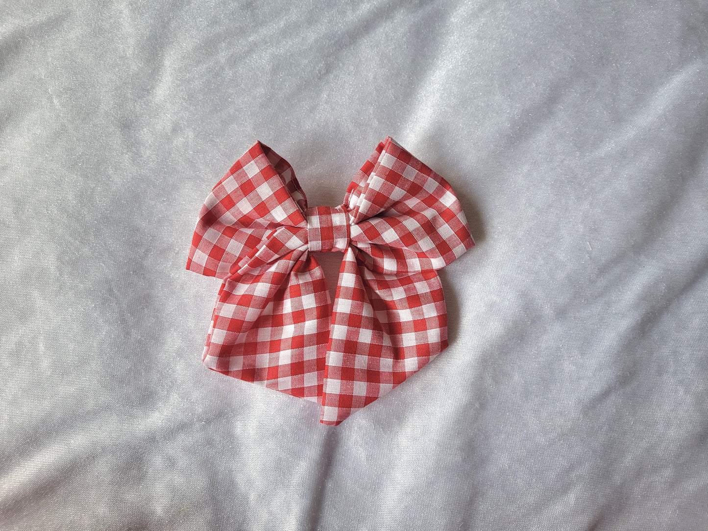 Red Gingham Hair Bow