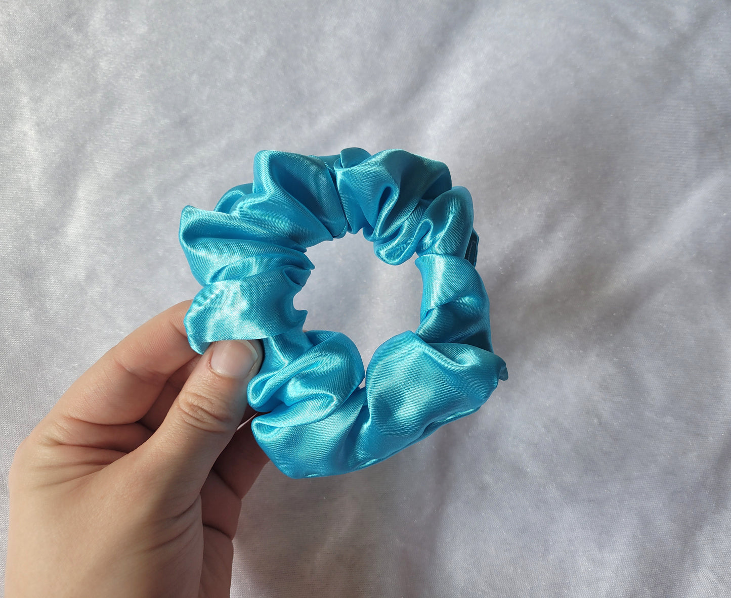 Blue Silk Scrunchie