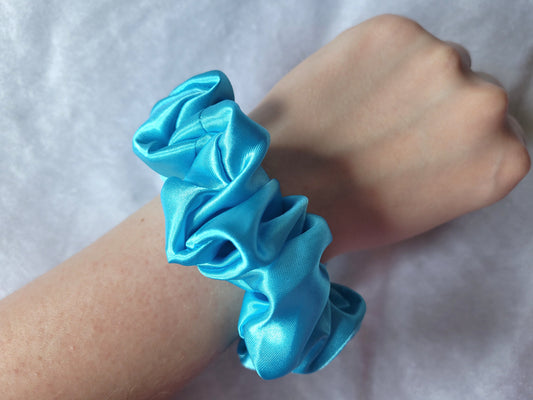 Blue Silk Scrunchie