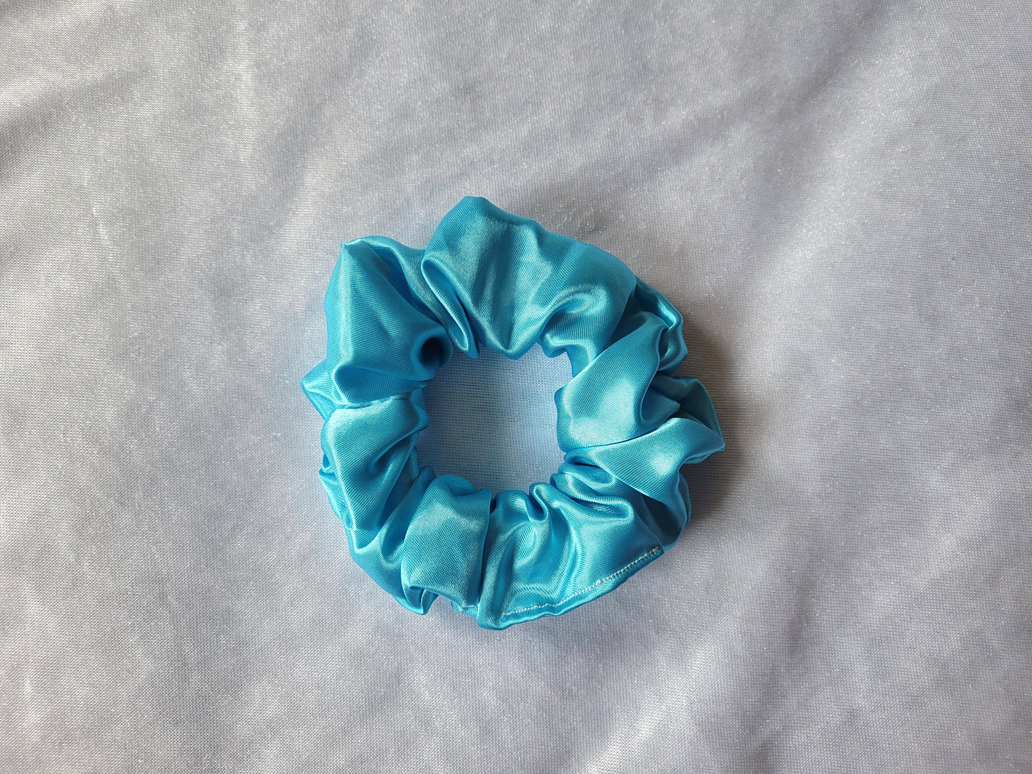 Blue Silk Scrunchie