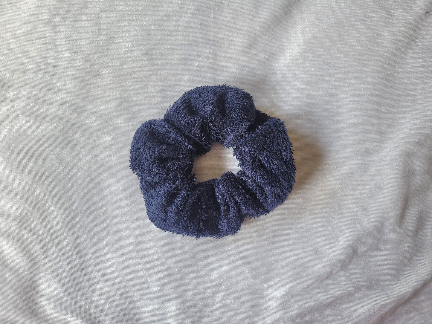 Navy Towel Scrunchie