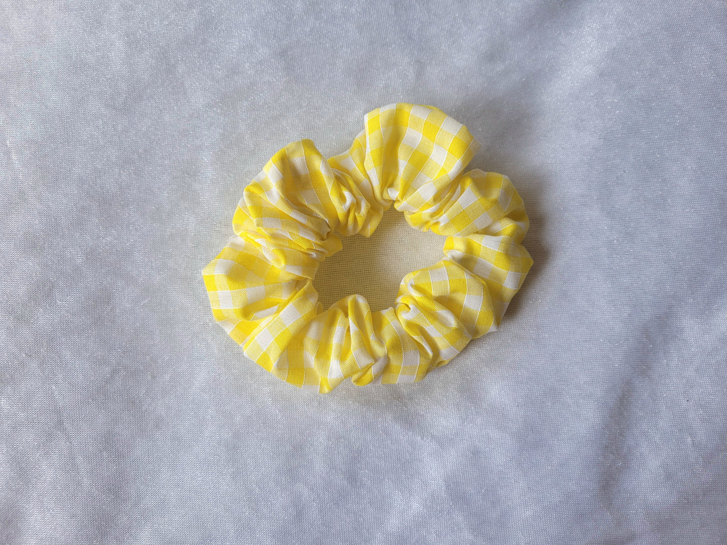 Yellow Gingham Scrunchie