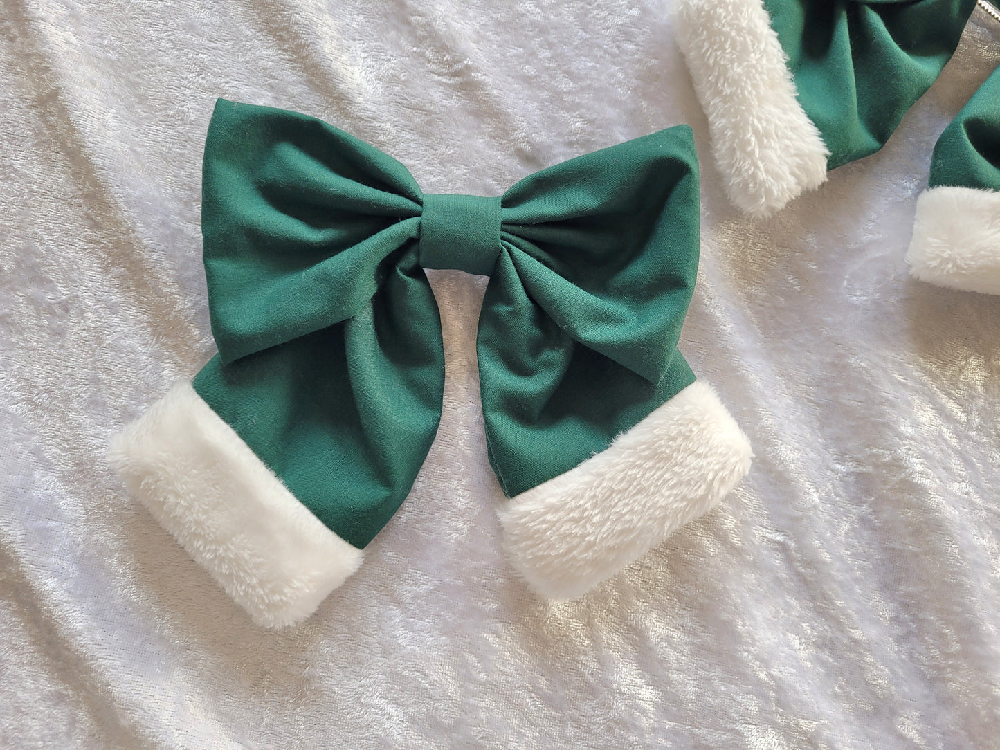 Christmas Fur Hair Bow