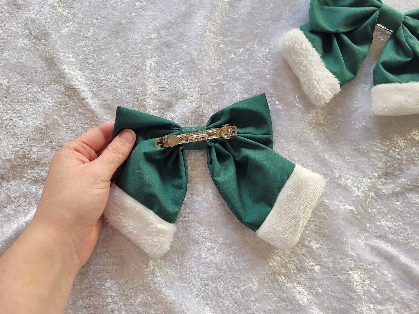 Christmas Fur Hair Bow