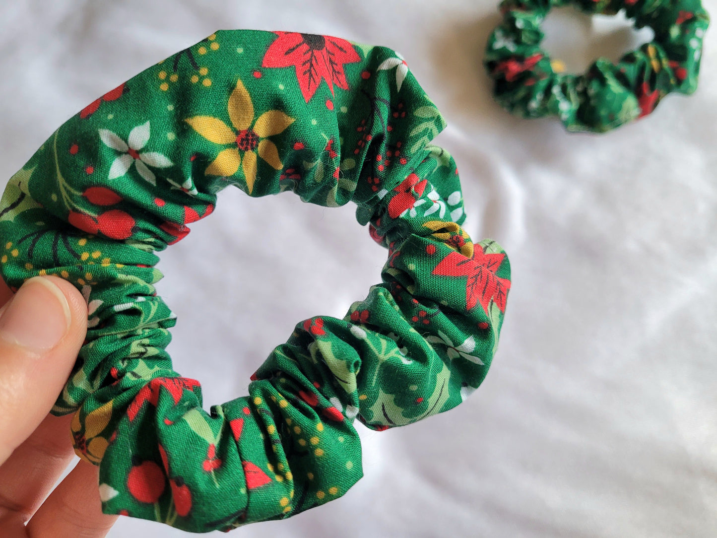 Christmas Floral Scrunchie