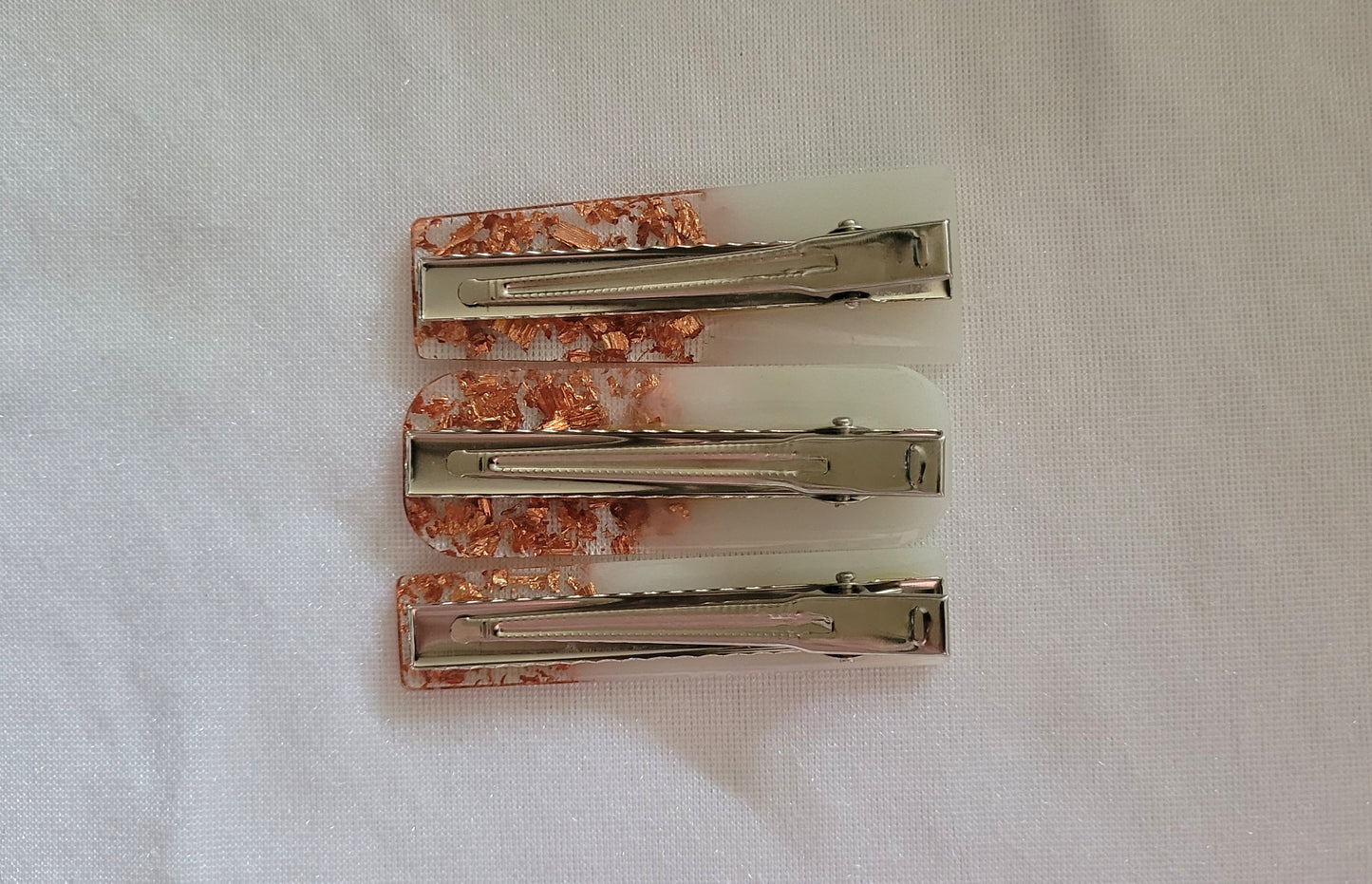 Rose Gold Leaf Resin Hair Clips