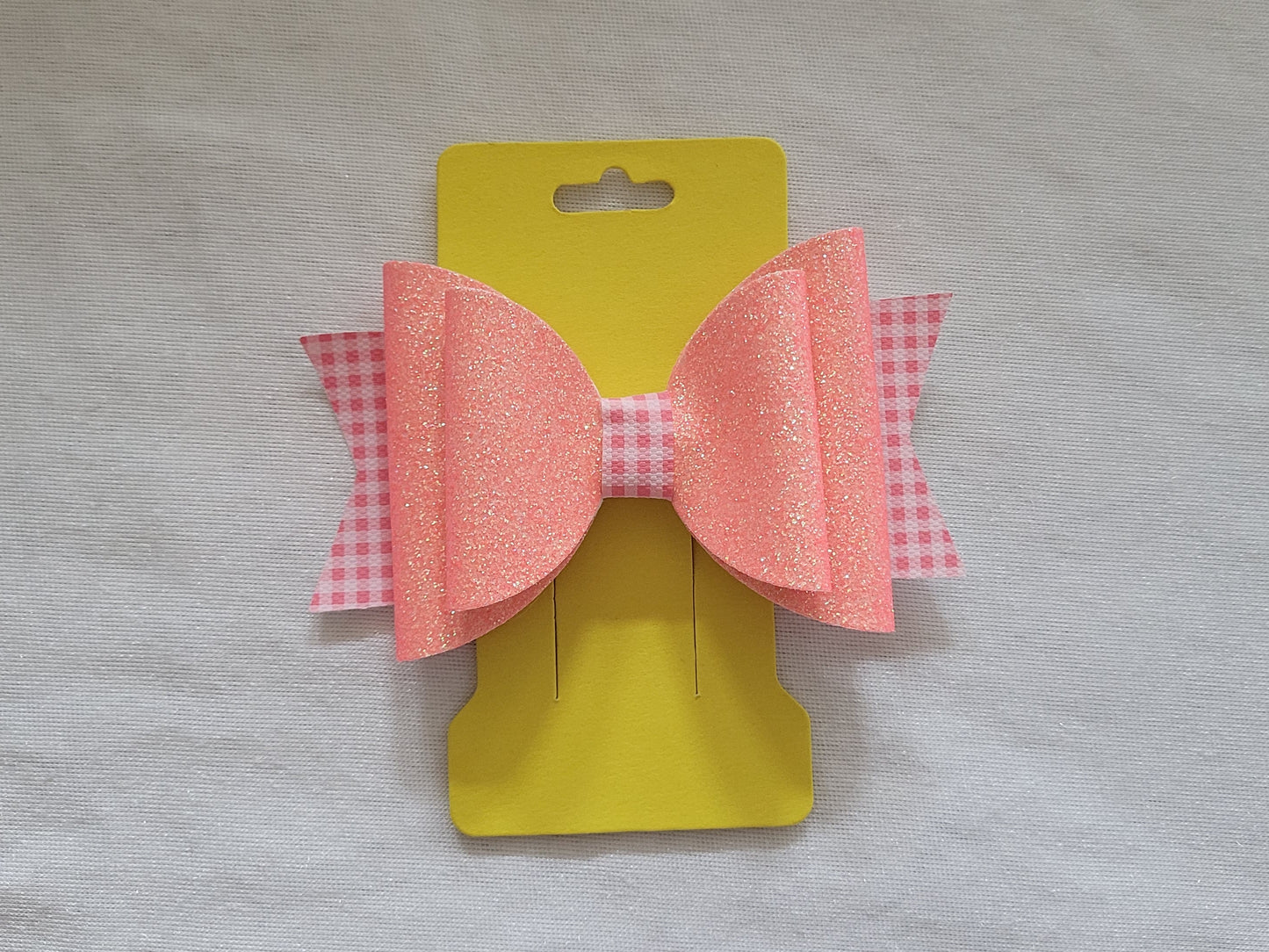 Pink Gingham Hair Bow