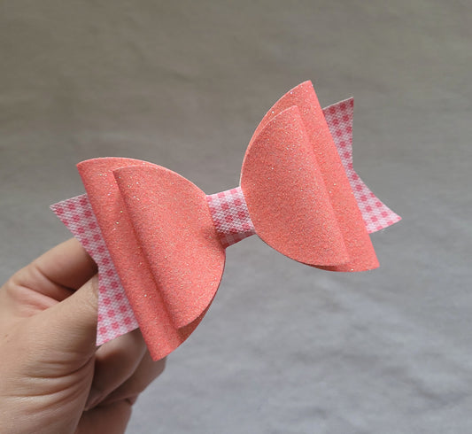 Pink Gingham Hair Bow