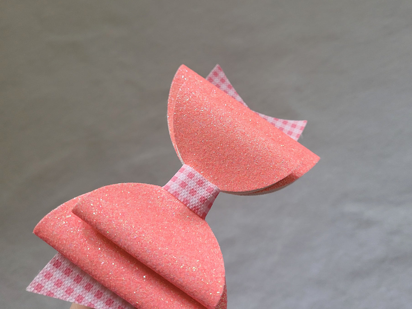 Pink Gingham Hair Bow