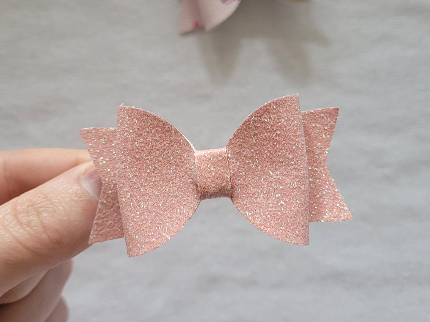 Pink Glitter Hair Bow