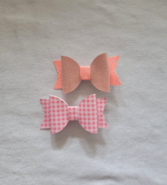 Pink Gingham Hair Bow