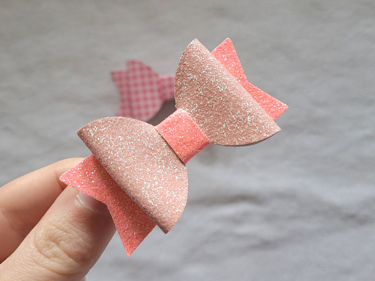 Pink Gingham Hair Bow