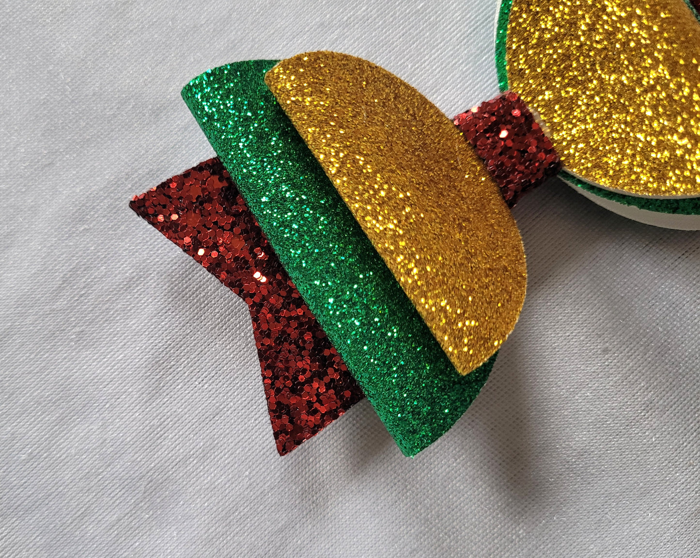 Christmas Glitter Hair Bow