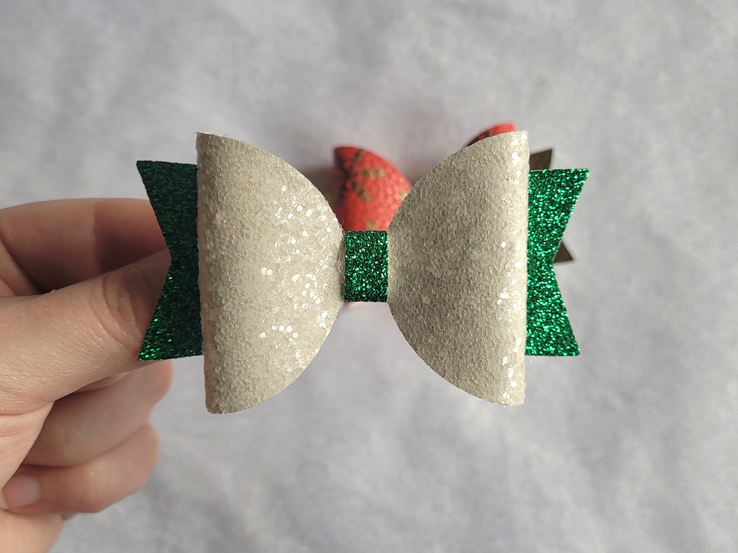 Gold Snow Flake Hair Bow