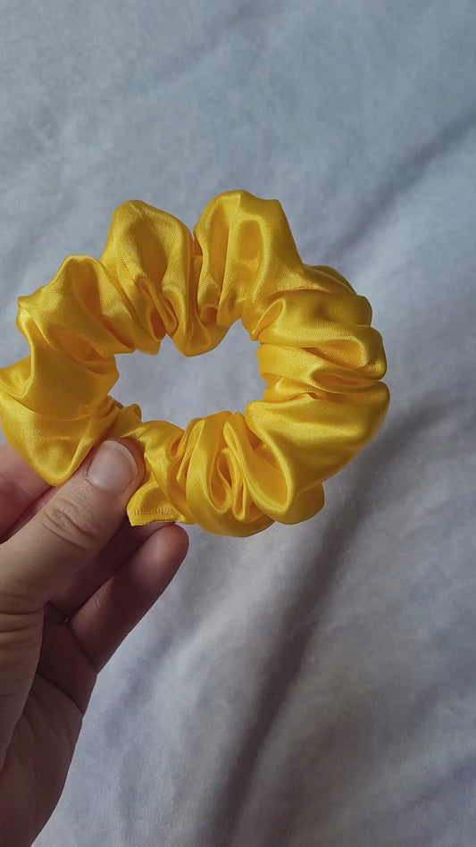 Yellow Silk Scrunchie